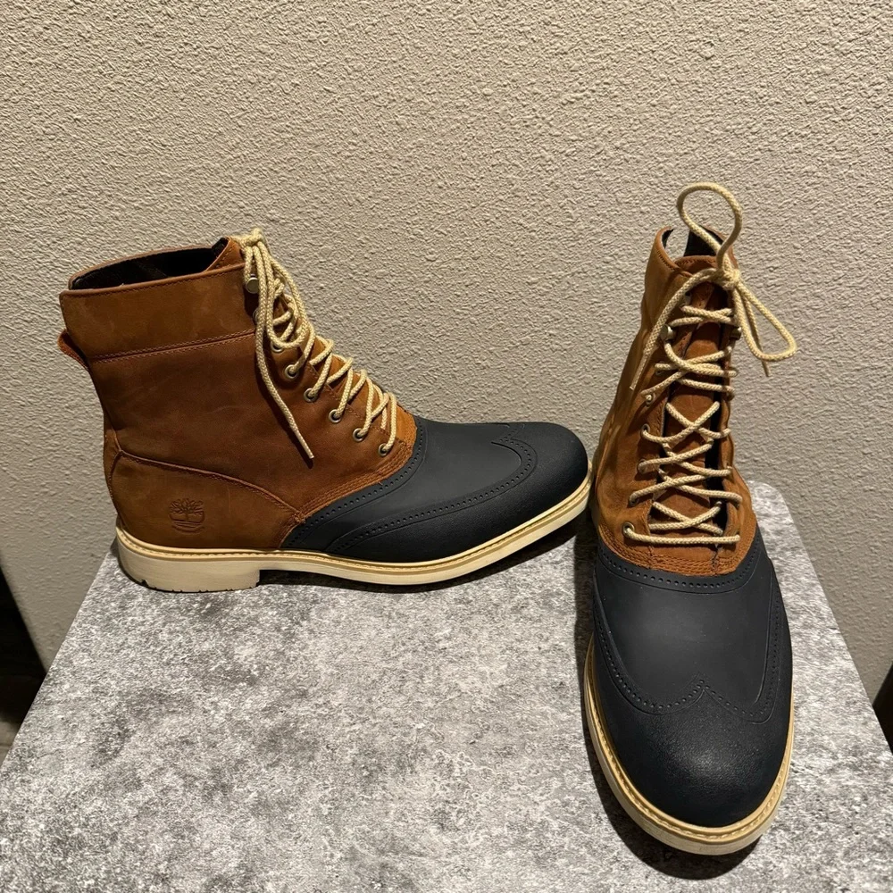 Timberland Men’s Stormduck Waterproof Leather Lace Up Wingtip Boots Size 11